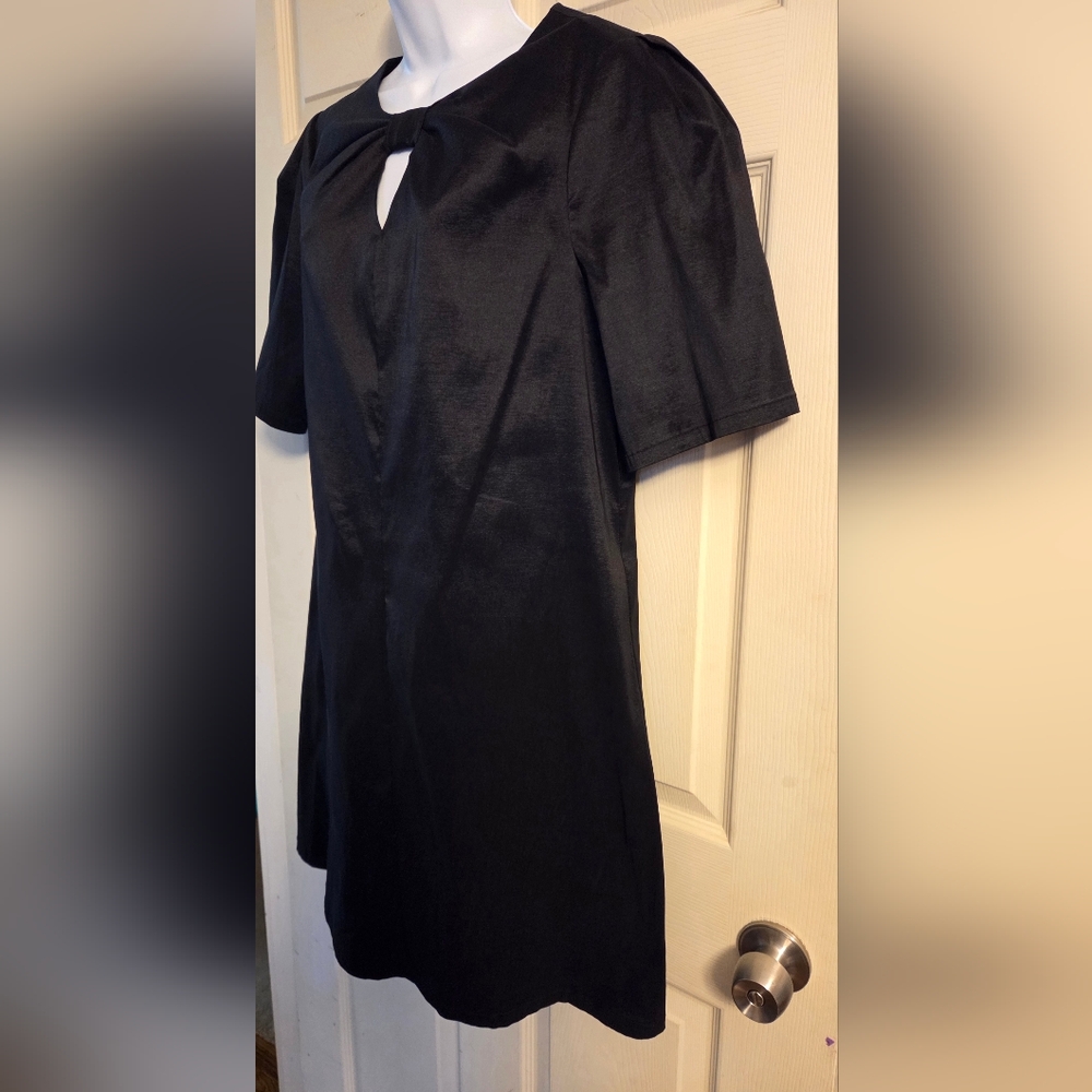 Preston & York Black Sue Stretch Taffeta Dress Size 12 NWT - Picture 2 of 16